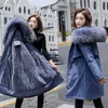 Women's Down Parkas Winter Women Fleece Inside Plus Size Thick Warm Mid-long huvjackor Fur Female Slim Padding1 Luci22