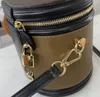 Косметические сумки Красота Чехол Обратное покрытие Холст Petite Размер Crossbody Съемный ремешок Барабанная сумка на плечо Один ручка цилиндр мини сумки