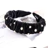 Pleated Head band Wide Velvet Shiny Hairbands Solid Hair Hoop Fashion Crystal Hair Bands Head Bezel Headdress Hair Accessories