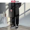 Lappster Mens Korean Fashions Solid Pants Men Casual ankel längd Harajuku kostym byxor joggar vintage svarta svettbyxor 201128