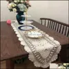 Tabela Runner Panos Home Têxteis Garden Pa.an Crochet Handicrafts Handicrafts Classic Lace Tablecloth Bege White Er Solt Decor Presentes 220107