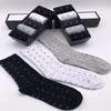 Mens and Womens sport long socks 100% Cotton wholesale Couple design 5 pcs with box