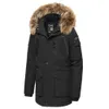 Men Winter New Casual Faux Fur Collar Long Thick Parkas Jacket Coat Men Outwear Hooded Pockets Waterproof Jackets Parka Men 201104