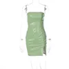 Casual Dresses Fashion Mini Kvinnor Kläder Sommar Ärmlös Sheath Dress Sexig Slim Hem Split Tube Vestido Fiesta Mujer