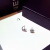 Cute Moon Star Korean Stud Earrings Bohemian S925 Sterling Silver Color Gold Sutd Earrings Zircon Stone Women Fashion Jewelry9513839