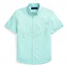 Mens Casual Shirts solid color small horse short sleeve embroidery colorful horse plus size Men Classic Business T-shirt Button Lapel Slim fit high quality shirt