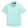 Mens Casual skjortor Solid Color Small Horse Kort ärm broderi Färgglada hästar plus storlek män klassisk affär t-shirt knapp lapel smal passform hög kvalitet skjorta