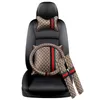 2PC luxe lin matériel voiture appui-tête oreillers respirant Auto voiture cou reste appui-tête coussin oreiller quatre saisons dos cuir universel gris