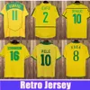 1998 DUNGA Retro Мужские футбольные майки 1994 ROMARIO PELE RONALDINHO RIVALDO CARECA LEONARDO R. CARLOS FABIANO D. ALVES Домашние футбольные майки