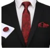 Mens Pink Ties Casual Tie Set Neck Silk Högkvalitativ män Hanky ​​Cufflinks Set SZL0O243D