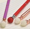 Fashion NEW Small Many Grain Pearl Pen Metal Ballpoint Pens School Office Writing Supplies Stationery Student