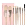 8 stks make-up borstel set roze zachte synthetische haar reizen make-up borstels kit multifunctionele cosmetische make-up borstels gereedschap 20 sets / partij DHL