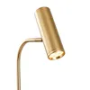 Marmorgolv Ljus LED Golvlampa ITALIEN DESIGN MARBLE BASE BRASS Färg LED 8W med holdingpall Levande rumsbelysning