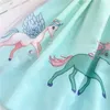 2021年の夏の女の子ドレスレインボーウィングユニコーンシフォン刺繍プリンセスホリデードレスチルドレン服e89191r