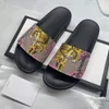 2021 Designer di alta qualità da donna Summer Blooms Bee Snake Stripe Pantofole Infradito da donna da uomo Sandali con stampa pantofola piatta ampia con scatola