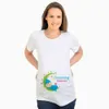 Материнские тройники любят мать и ребенок слон печатают смешные родильные вершины футболки одежда беременных футболки хлопчатобумажные женщины беременности LJ201125