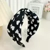 Moda Bahar Saç Aksesuarları Aşk Çiçek Hairband Geniş Yan Çapraz Düğüm Türban Bantlar Toptan