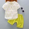 Baskılı Ananas Bebek Erkek Kız Yaz Giysileri Moda Pamuk Bebek Spor Suit Bir Erkek T-Shirt + Şort Çocuk Giyim G220310