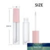 1 Pc Rose Brillant À Lèvres Tube Vide En Plastique Baume À Lèvres Bouteille Avec Corps Clair Petit Rouge À Lèvres Échantillons ABS Flacons Cosmétiques Conteneur Rond