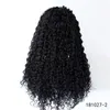 Perruque Lace Frontal Wig synthétique transparente HD, couleur noire, cheveux crépus bouclés, Simulation de cheveux humains, 180823 – 1