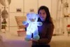 50 см творческий свет светодиодный светильник плюшевый медвежонок чучела плюшевые игрушки красочные светящиеся рождественский подарок для детской подушки