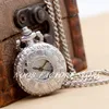 Neue Quarz Vintage kleine weiße Stahl römische Taschenuhr Halskette Großhandel Schmuck Pullover Kette Mode Taschenuhr Kupfer Farbe Stahl