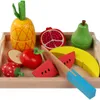 Wooden Food Kitchen Toys Simulation Vegetables Fruits Magnet Kitchen Toys Breakfast Children's Educational Play House Toys LJ201009