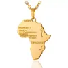 Hiphop 316L rostfritt stål Africa Map Pendant Halsband Alphbat African Map Halsband för män Kvinnor Högkvalitativ ingen blek färg grossistpris