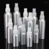 Verpakkingsflessen 1x 30/50/100/120/150/250 ml Spray Atomiser Ravulbare fles Aluminium Metaal Lege mistpomp Verstuiver Cosmetische containers1