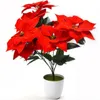 Dekorativa blommor kransar konstgjorda julstjärnor blomma Big Red Head Bouquet Bu - Buquets Christmas Tree Ornament1
