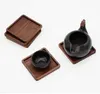 Wood Coasters Black Mats Walnut Wooden 4 Styles Cup Bowl Pad Coffee Tea Cups Mat Teapot Drink Coaster LXL1215