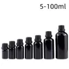 Preço de atacado 10ml-100ml Braçados de vidro preto garrafa de embalagem de óleo sérico para óleos essenciais aromaterapia frete grátis