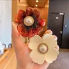 Bloemen parels haar klauwen krabben clips effen kleur klemmen paardenstaart barrettes voor vrouwen accessoires hoofdtooi