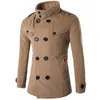 Manteau d'hiver de style britannique hommes flambant neuf double boutonnage trench-coat hommes décontracté slim fit pardessus vestes manteau homme 201126