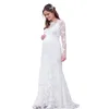 Maternity Dresses for Baby Showers Long Sleeve lace Pregnant Women Maxi Gown Dress Princess Pregnancy Dress for Po Shoot1162872