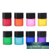 1ml 10pcs Mini Bottiglie di vetro di profumo colorato con riduttore per orifizio Tappo nero Piccolo contenitore per esposizione di profumi per fiale di oli essenziali