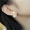 Jóias Luxo Moda 2020 Mulheres Brincos Delicate de dois lados Pérola Ear Stud for Women Bijoux Boucle Boucle Girl Presentes Atacado