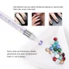 1pc Rhinestone Dotting Pen Double-Headed Nail Dotting Tools Double End Tips Beads Picker Wax Pencil Handle Manicure Blue