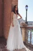 2021 A-Line Wedding Dresses Sexy Deep V Neck Lace Appliques Bridal Gowns Custom Made Backless Sweep Train Plus Size Wedding Dress