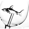 Verres à vin rouge - Verre en cristal de titane au plomb Elegance Original Shark Verre à vin rouge avec requin à l'intérieur de la verrerie à longue tige Nh0266d