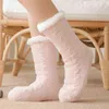 Chaussettes pour femmes hiver chaud épaissir doux chaussettes de sommeil chambre étage intérieur polaire thermique bonbons chenille tapis Wolen chausson chaussettes 211221