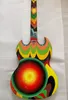 Rare Custom Shop Multicolored Stickers Rainbow Baby Electric Guitar 22 Frets Chrome Hardware Chin Guitars Free Shipping