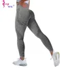 SEXYWG Fitness Yoga Legging femmes taille haute pantalons d'entraînement sans couture mode Sexy bout à bout Push Up Gym sport Leggings vêtements de sport H1221