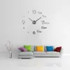 DIY Digital relógio de parede 3d adesivo moderno design grande relógio silencioso home escritório decoração parede relógio de parede para a decoração da sala lj200827
