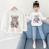 Lente herfst lange mouwen T-shirt voor meisjes Mode Koreaanse stijl tieners katoen Tops 4 6 8 10 12 jaar Kinderkleding 220115