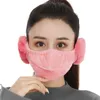 2 in 1 Women Face Mask Earmuffs Winter Warm Opening BreathableThickened Outdoor Climbing Riding Ski Windproof Washable Mouth Cover