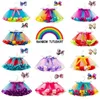 11 colors baby girls tutu dress candy rainbow color babies skirts with headband sets kids holidays dance dresses tutus 2021