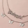 Bohemian bonito babygirl letras borboleta colar gargantilha para mulheres ouro prata cor clavícula cadeia moda feminina gargantilha jóias