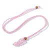 Favor Hand-woven Necklace Wax Line Cord Woven Pendants DIY Jewelry Crafts with Wooden Beads Women Neck Decoration 8 Colors F0125