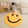 Cartoon Cute Round Carpet Children's Room Bedside Bedroom For Nursery INS Floor Mat Machine Washable 220301